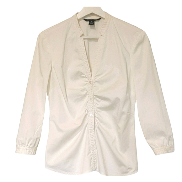 🎈Club Monaco Ruched Front Dress Shirt - Picture 1 of 8
